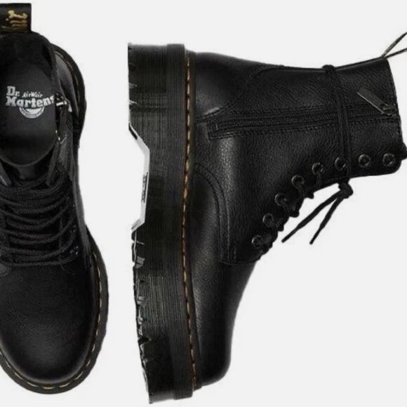 Dr Martens Jadon III Black Pisa Leather 8 Eye Platform Boots M11/W12 NEW